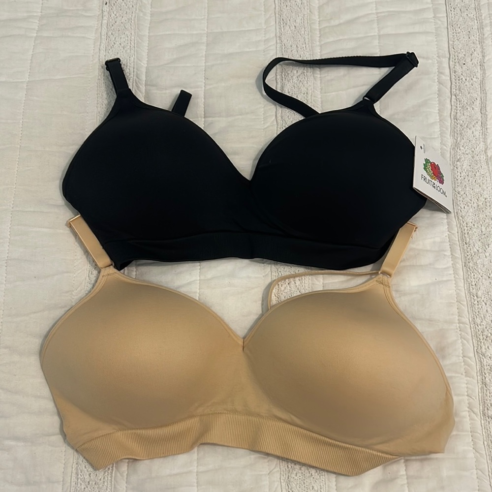 Two pack bra set black and nude